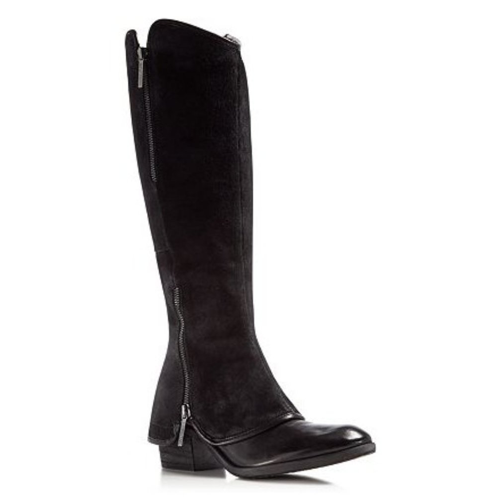 Donald Pliner Western Couture Collection Sz. 6 Black Leather & Suede Devi Boots